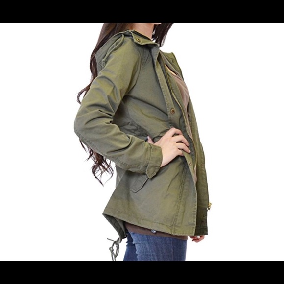 Womens Olive Green Cargo Jacket 